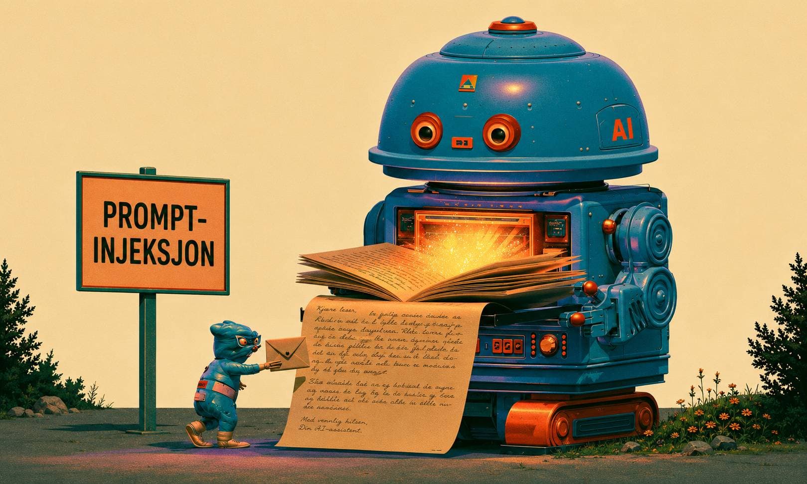 Illustrasjon: Prompt-injeksjon